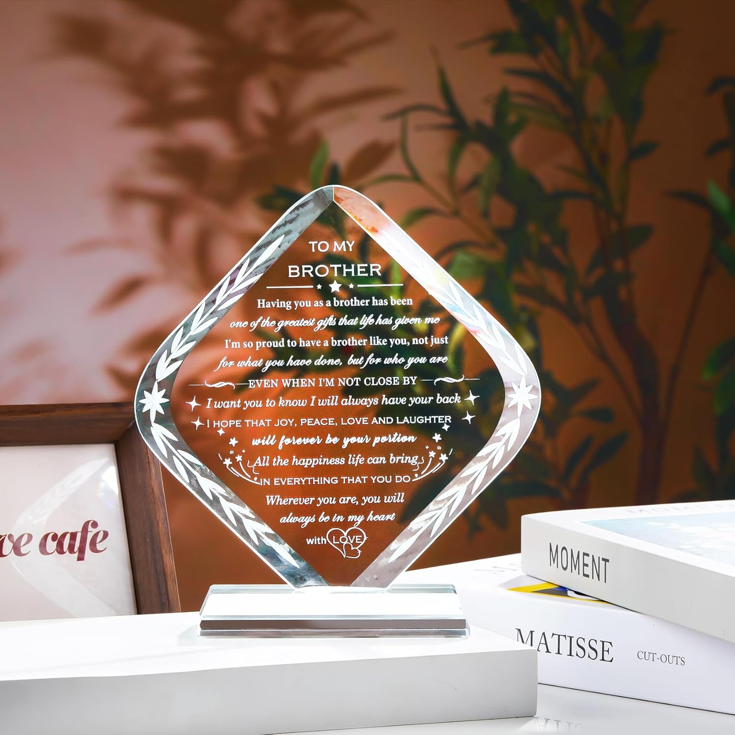 Gifts for Brother Meaningful Brother Birthday Gifts from Sister Brother Laser Engraved Crystal Keepsake for Best Fathers Day Christmas Graduation Gift for Brother Adult - Image 4