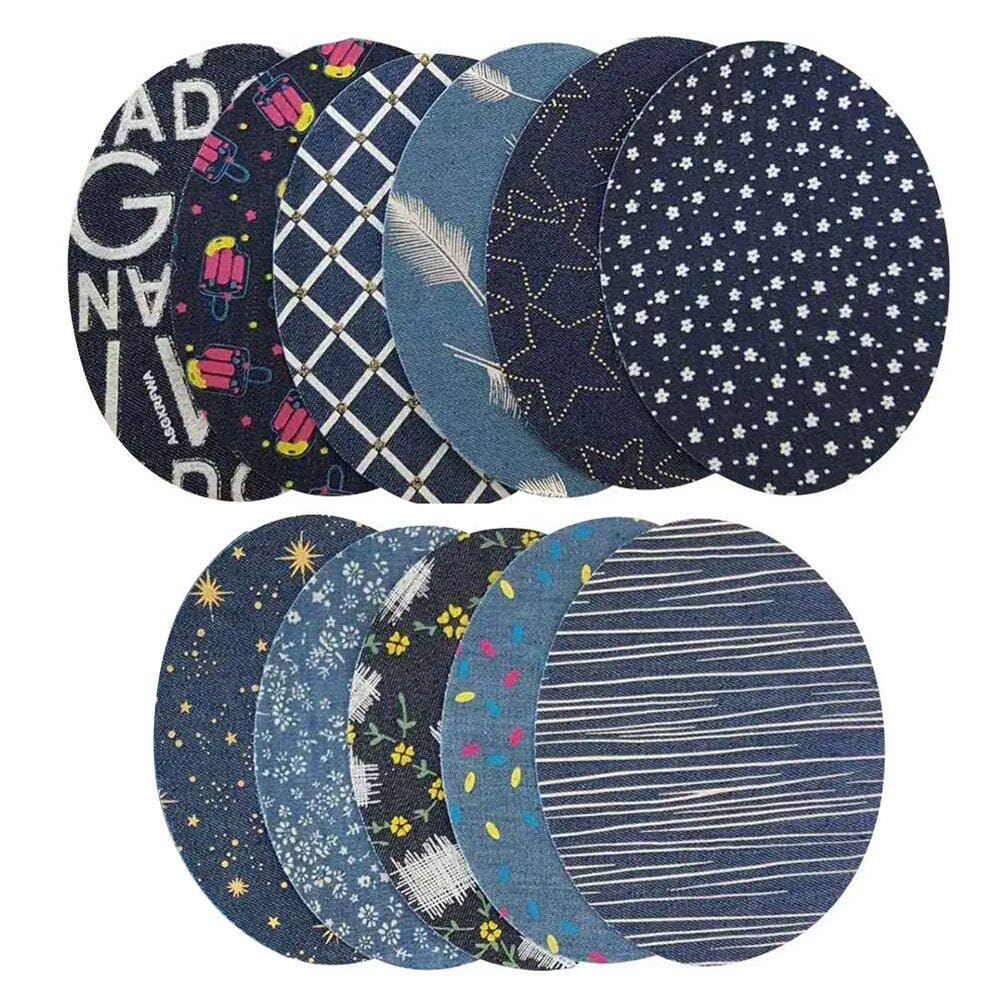 Froiny As Show 16Pcs Denim Patches Sewing Repair Patches Patch Iron On Applique For Clothing And Diy Repair