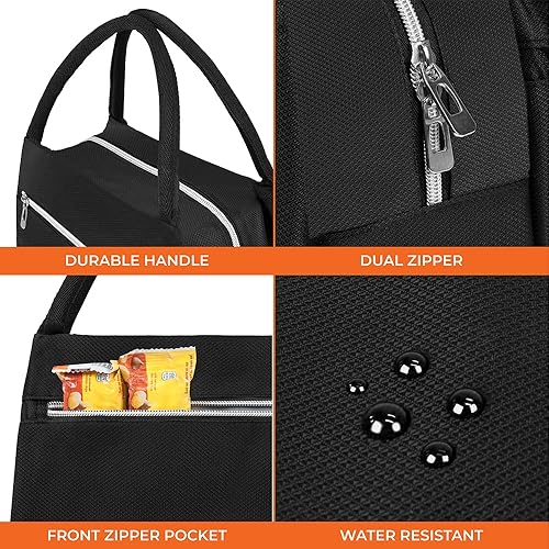 Miniatura 5 de opux Bolsa de almuerzo para mujer, lonchera aislada para niñas, para el trabajo y la escuela de adultos, pequeña bolsa enfriadora reutilizable,