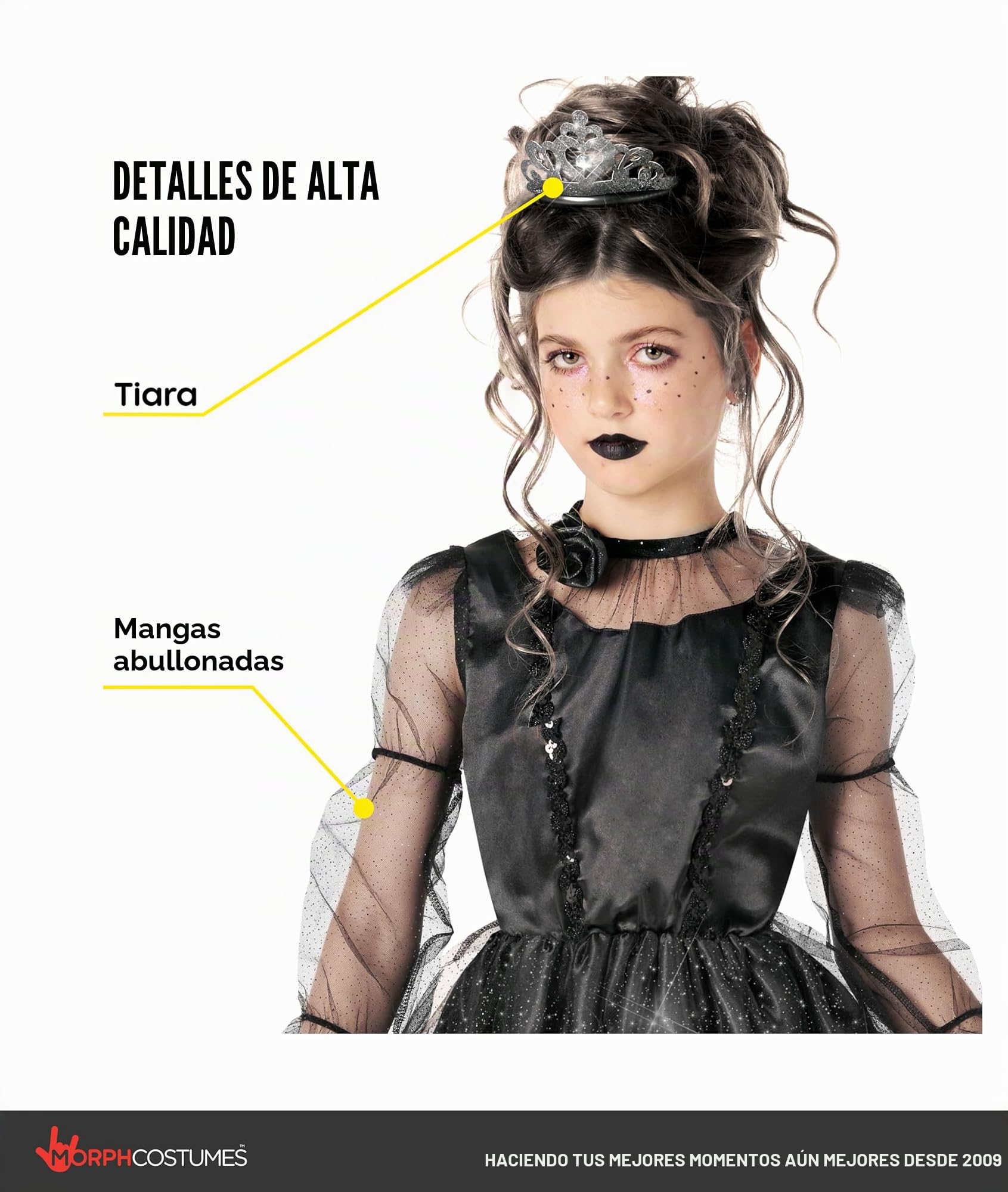 Morph Disfraz Niña Zombie Novia, Disfraces Princesa Gótica, Prom Queen, Disfraz Halloween Niña
