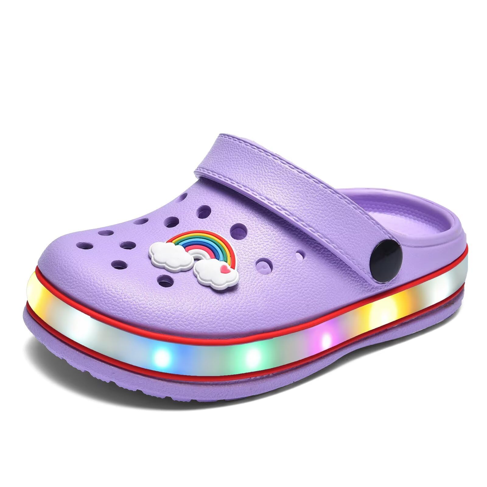 GULAKY Zuecos para niños, zapatillas para niños, sandalias para niñas, zapatos de jardín, tiras LED, zapatillas para niños