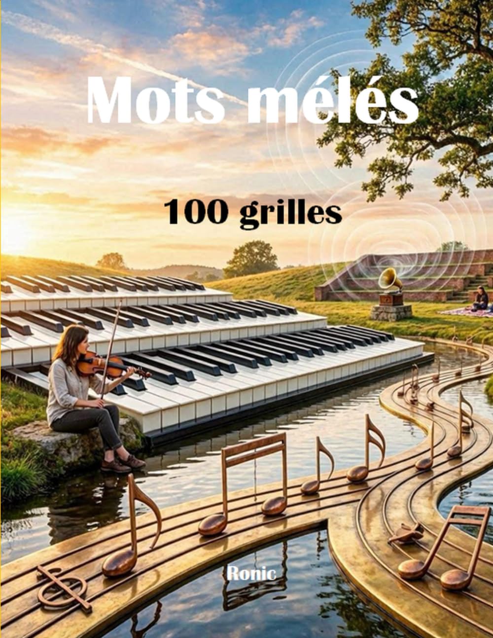 Mots Mêlés Musique: 100 Grilles Thématiques - 2 par Page - Avec Solutions