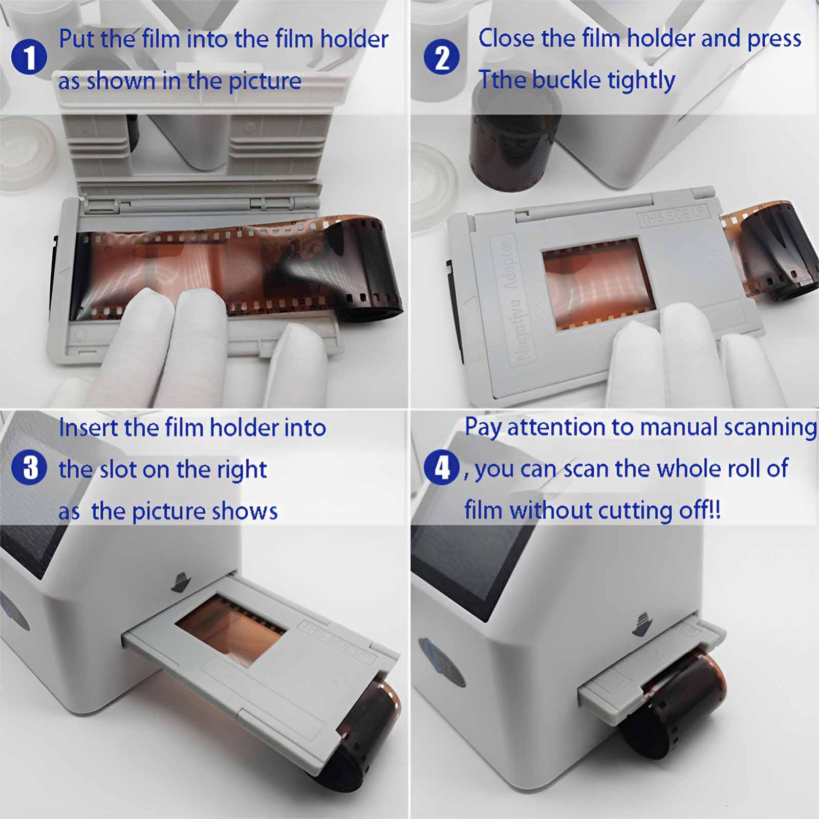 Scanner per pellicole e diapositive, scanner multifunzione da 22 MP con schermo LCD da 2,4 pollici, converte colori e bianco e nero 35 mm, 126, 110 e Super 8 diapositive e negativi in immagini