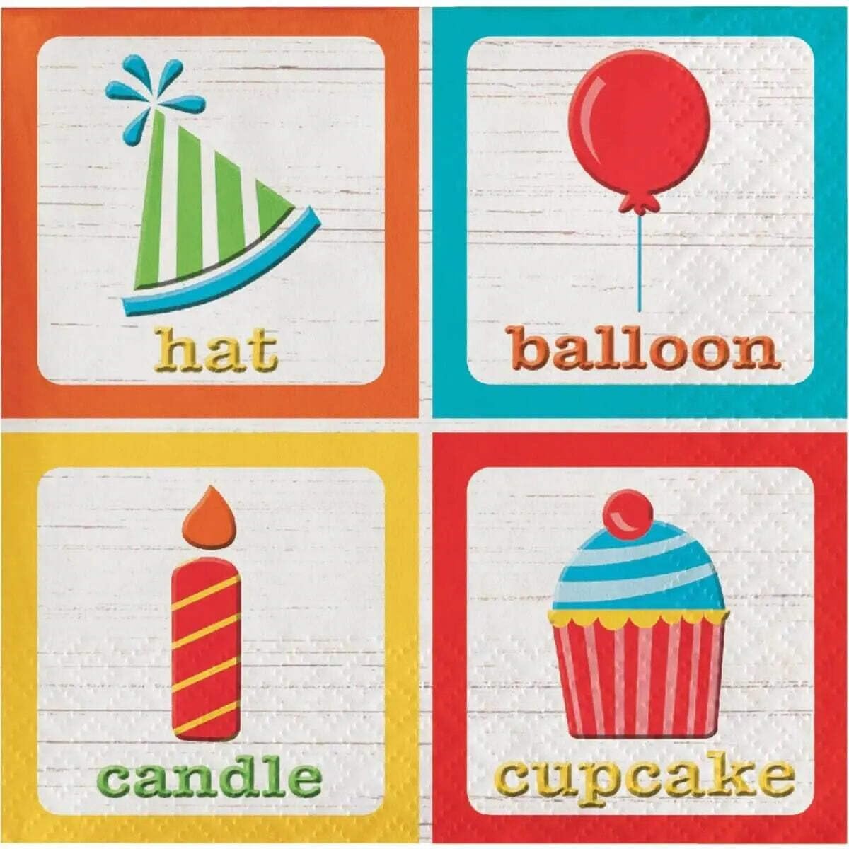 Creative Converting ABC Birthday Beverage Napkins Party Supplies, Multicolor