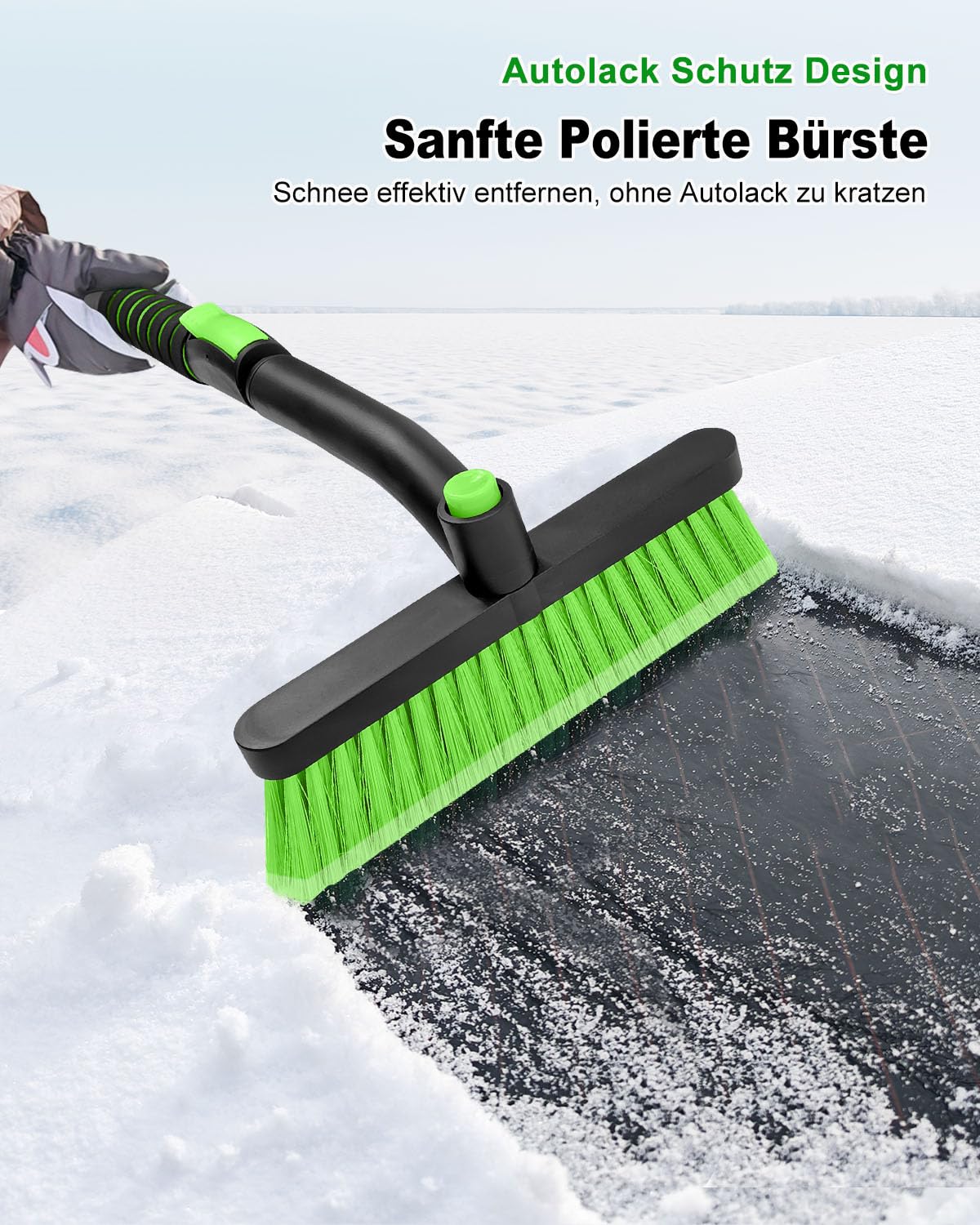 Raschietto per ghiaccio e spazzola 3 in 1 per auto 2 pezzi, 28,3-35'' Raschietto per neve con spazzola estensibile, spazzola per neve e raschietto per ghiaccio con impugnatura in schiuma per SUV