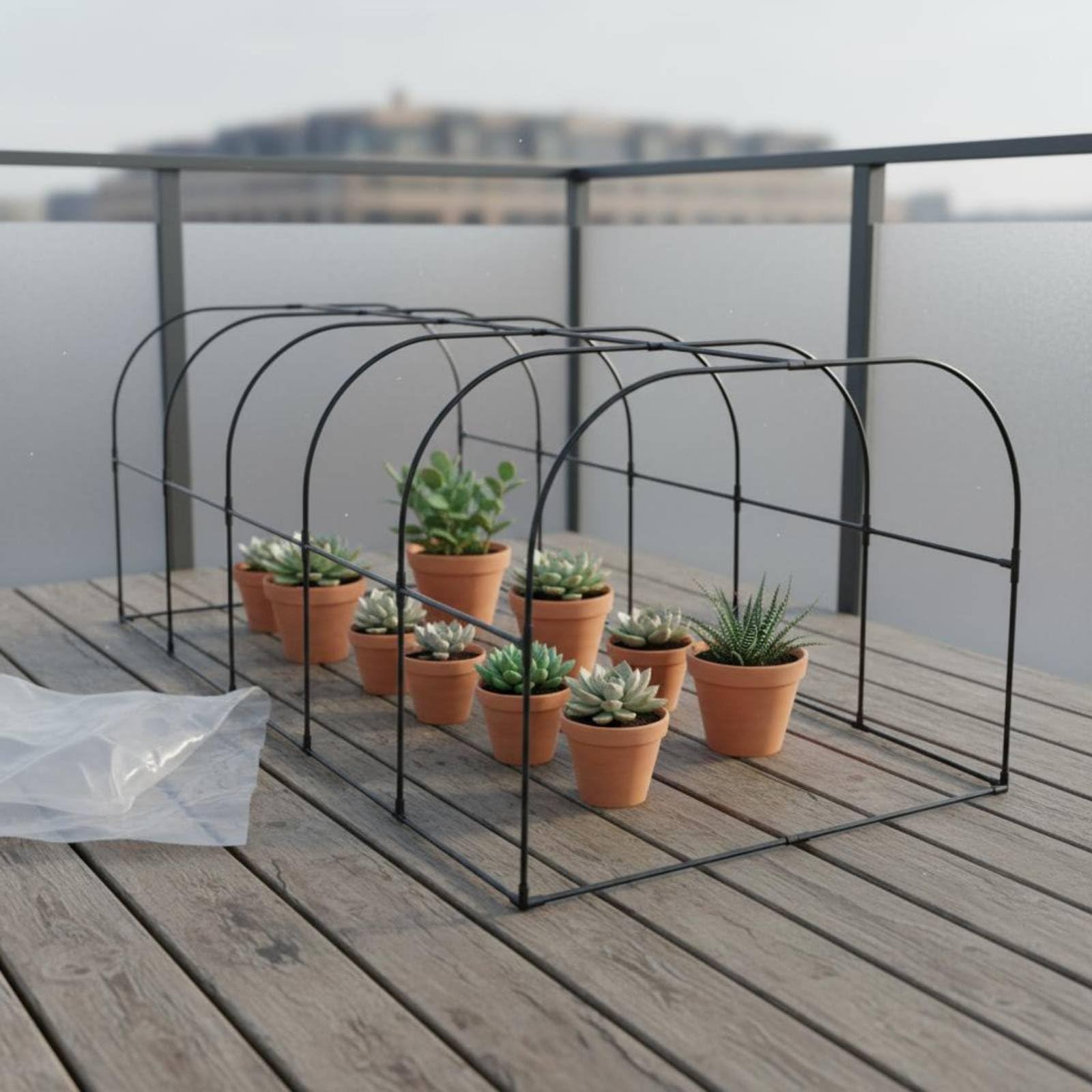 kowaku Copertura Serre Tunnel per Piante Antigelo Materiale PE Telaio in Acciaio PP Accessori Inclusi Adatta a Balcone Orto Giardino Terrazza Esterno , 150-60-55cm
