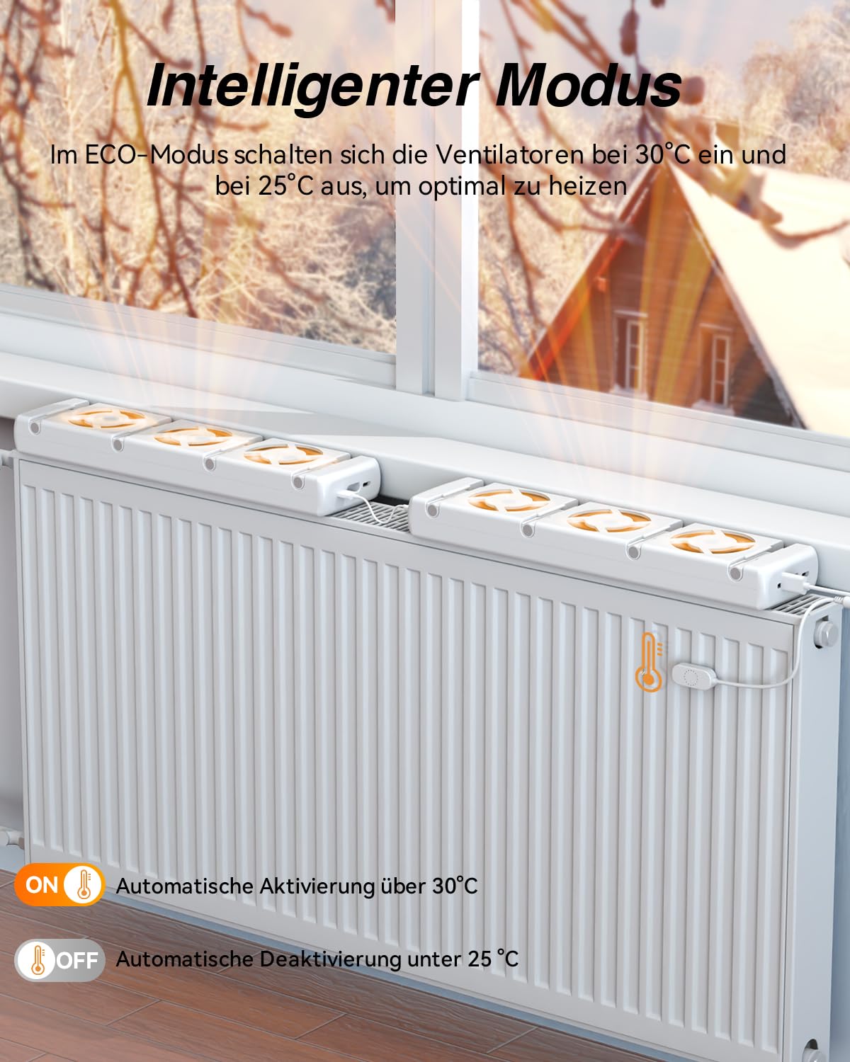 Lot de 2 ventilateurs de radiateur silencieux pour radiateurs et sous-chauffages, ventilateur de chauffage durable jusqu'à 22 % d'économie d'énergie, ventilateur pour radiateur