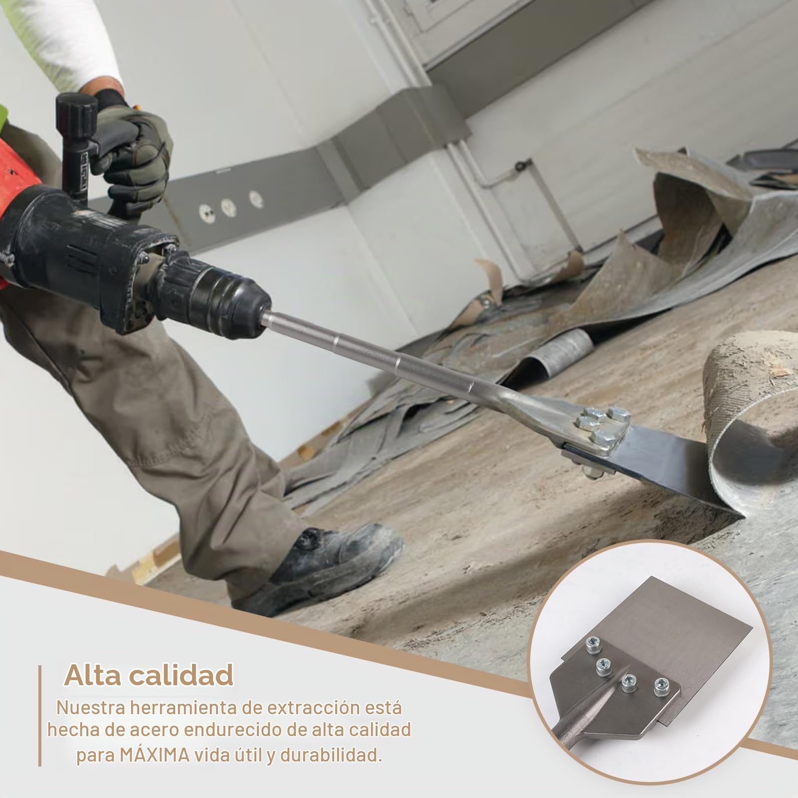 CPROSP Cincel de Espátula SDS MAX 620x150mm para la Eliminación de Revestimientos y Recubrimientos de Suelos en Combinación con Equipos de Demolición