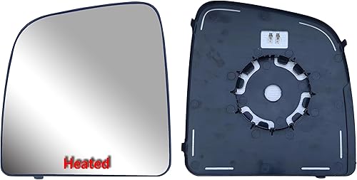 Reemplazo de espejo retrovisor del lado del conductor con brazo largo y vidrio principal superior calefactado con placa trasera para Ram Promaster