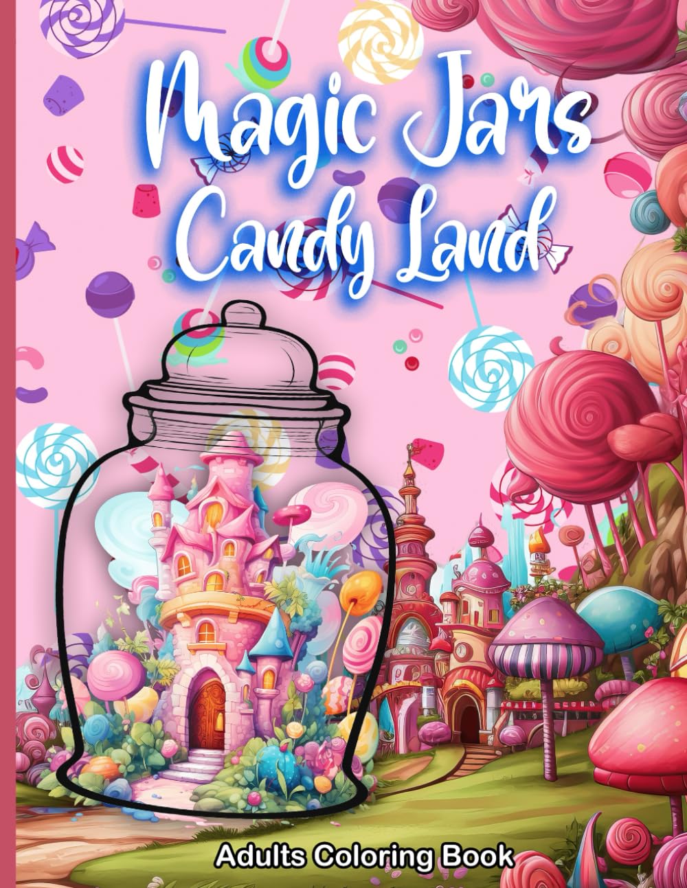 Magic Jar Adults Coloring Book: Candy Land's Relaxing Whimsical Fantasy Scenes