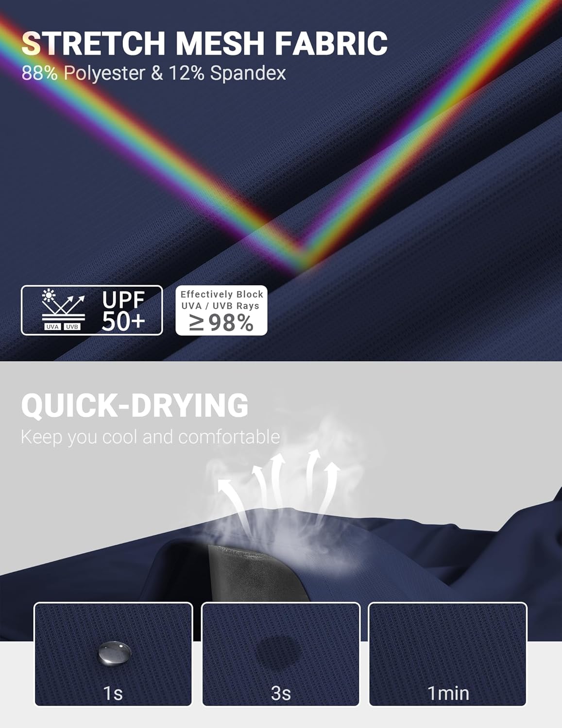 COOFANDY Men's SPF 50+ Sun Shirts Long Sleeve Rash Guard Thin Summer Hoodie Sun Protection Fishing Shirt with Thumbhole - Image 5