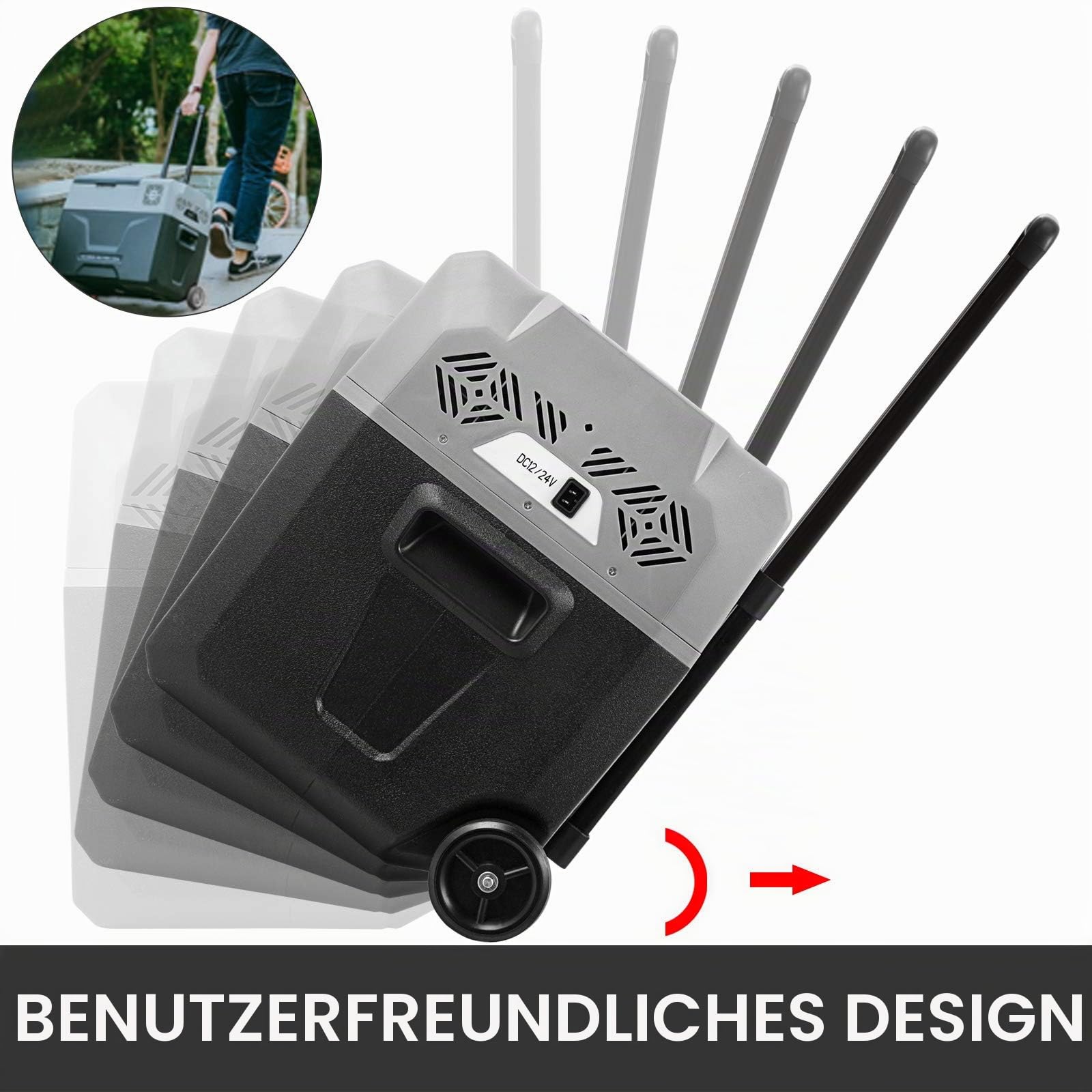 VEVOR Thermoelektrische Kühlbox, tragbar, 30/40/50 l, Reisekühlschrank, für Auto, Mini-Kühlschrank, für Getränke mit LCD (30 l)