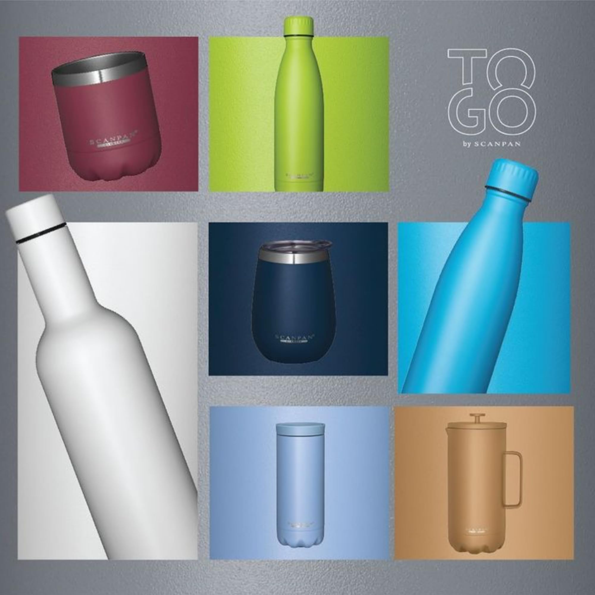 Scanpan TO GO - Cafetera de prensa francesa de 1,0 L (verde bosque) + 4 tazas de vacío de 250 ml (verde bosque) - Acero inoxidable 18/8 de grado alimenticio - Revestimiento antiarañazos - Apto para