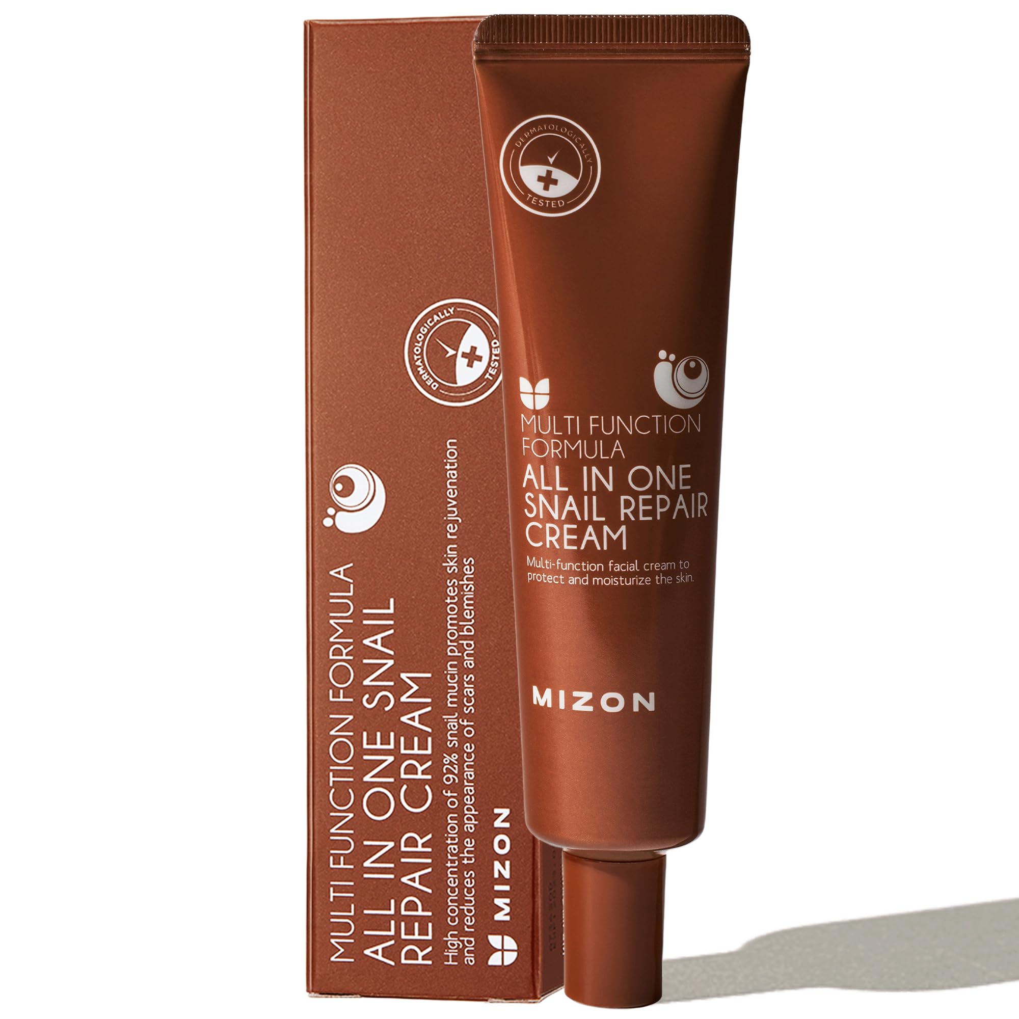 MIZON All in One Snail Repair Cream, Snail Line, Face Moisturizer, Snail Mucin Extract, Wrinkle Care, Blemish Care, Without Stickiness, Korean Skincare (35ml/1.18oz)