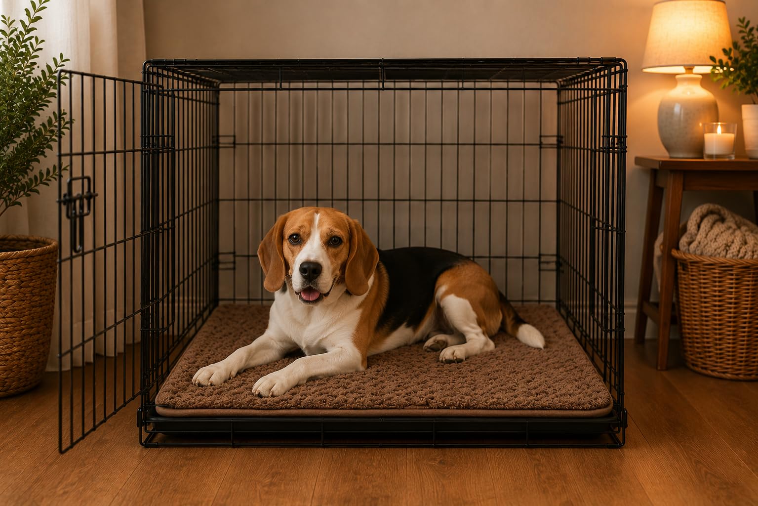 cuccia cane - cuscino ortopedico per cane e gatto in memory foam - cuscino rettangolare Webbi beige - adatto per gabbie e trasportini - 55,5 x 38,5 cm - Flamingo