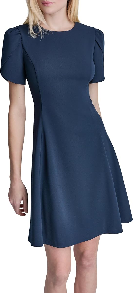 Women's Tulip Sleeve Fit & Flare Mini Dress