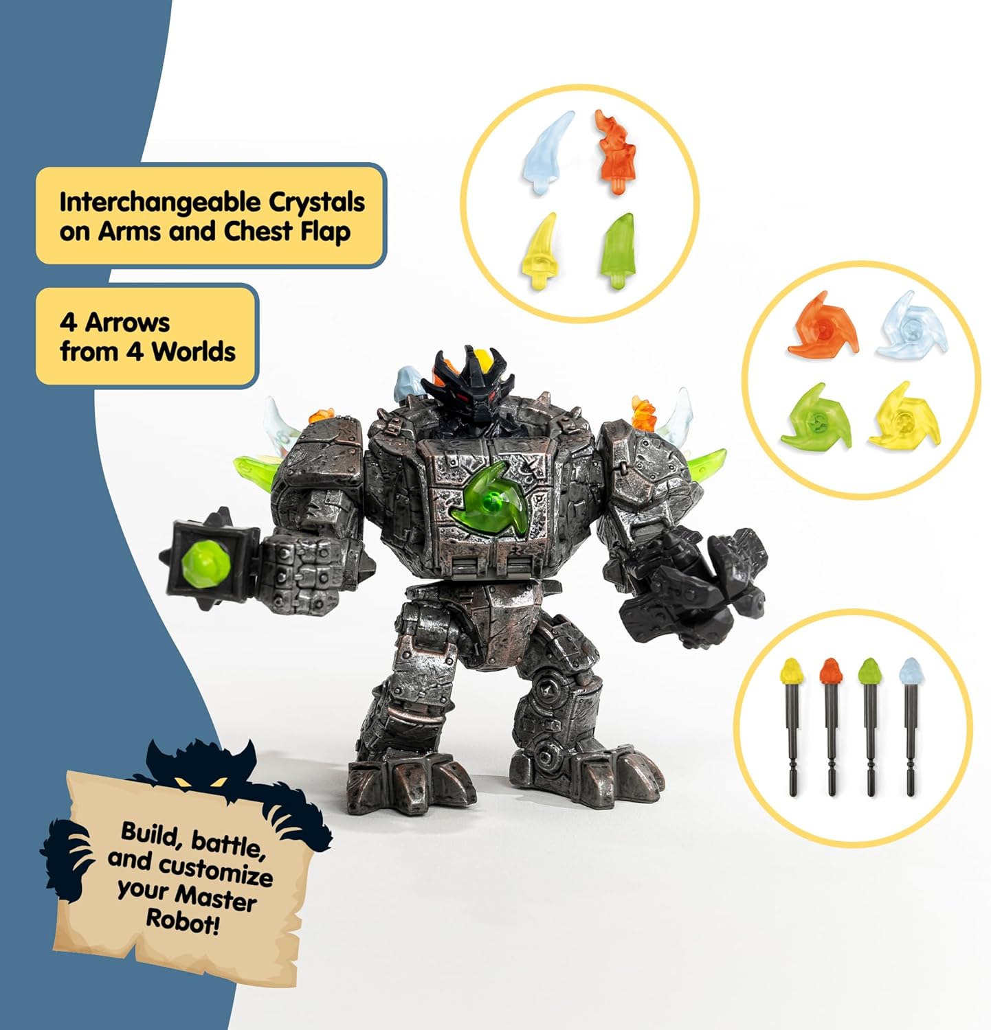 Schleich Eldrador Creatures - 20 PC Master Robot, Mini Creature, and Weapons Playset - Moveable Action Figure for Boys and Girls - 9" Robot Toy Figurine Play Set - Kids Ages 7+ | 42549