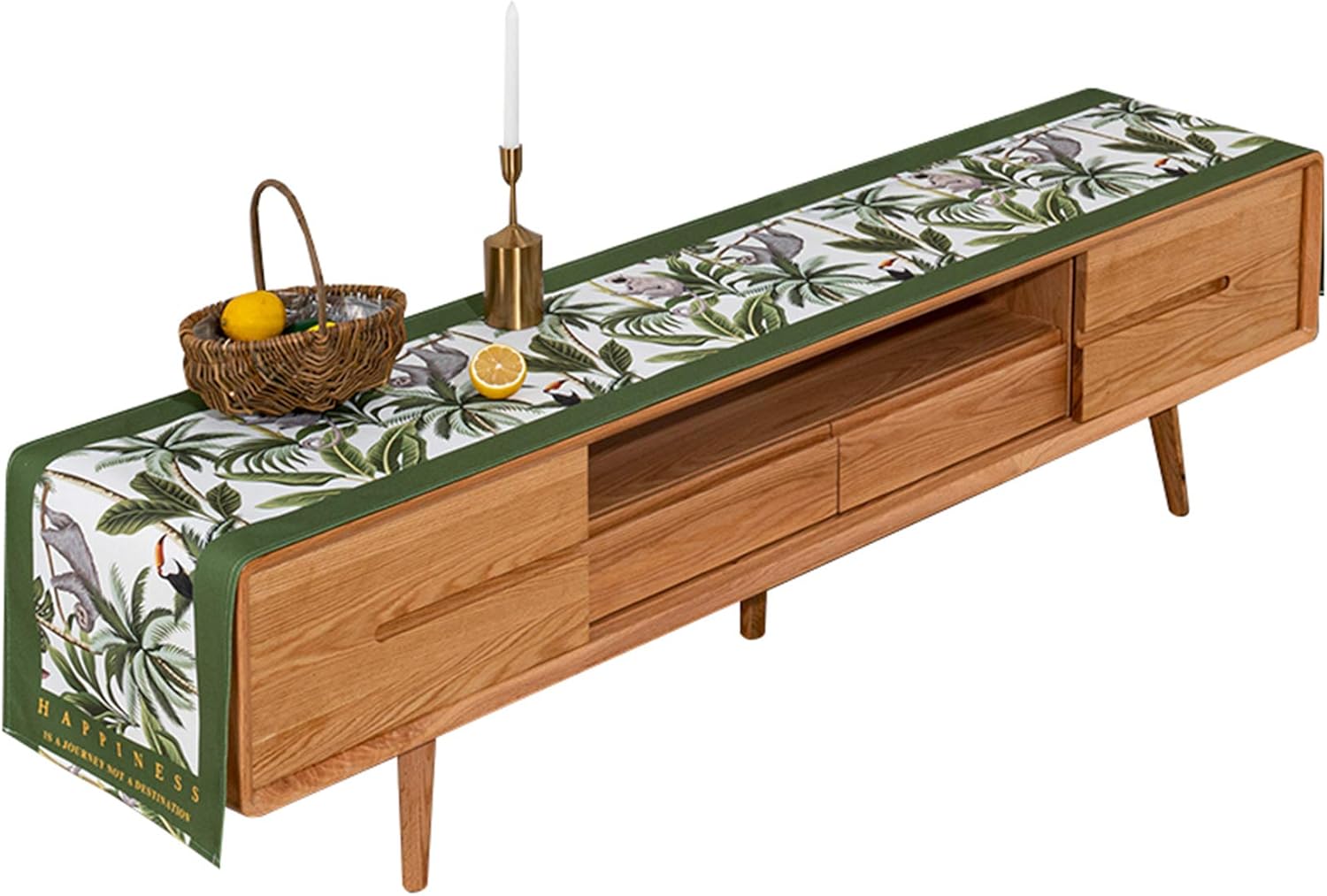 Thicken Blended Fabric Table Runners, Burlap Table Runner, Rustic Farmhouse TV Cabinet Sideboard Dining Room Dresser Decor, Water and Oil Proof (Size: 40 x 230 cm) (40 x 180 cm)