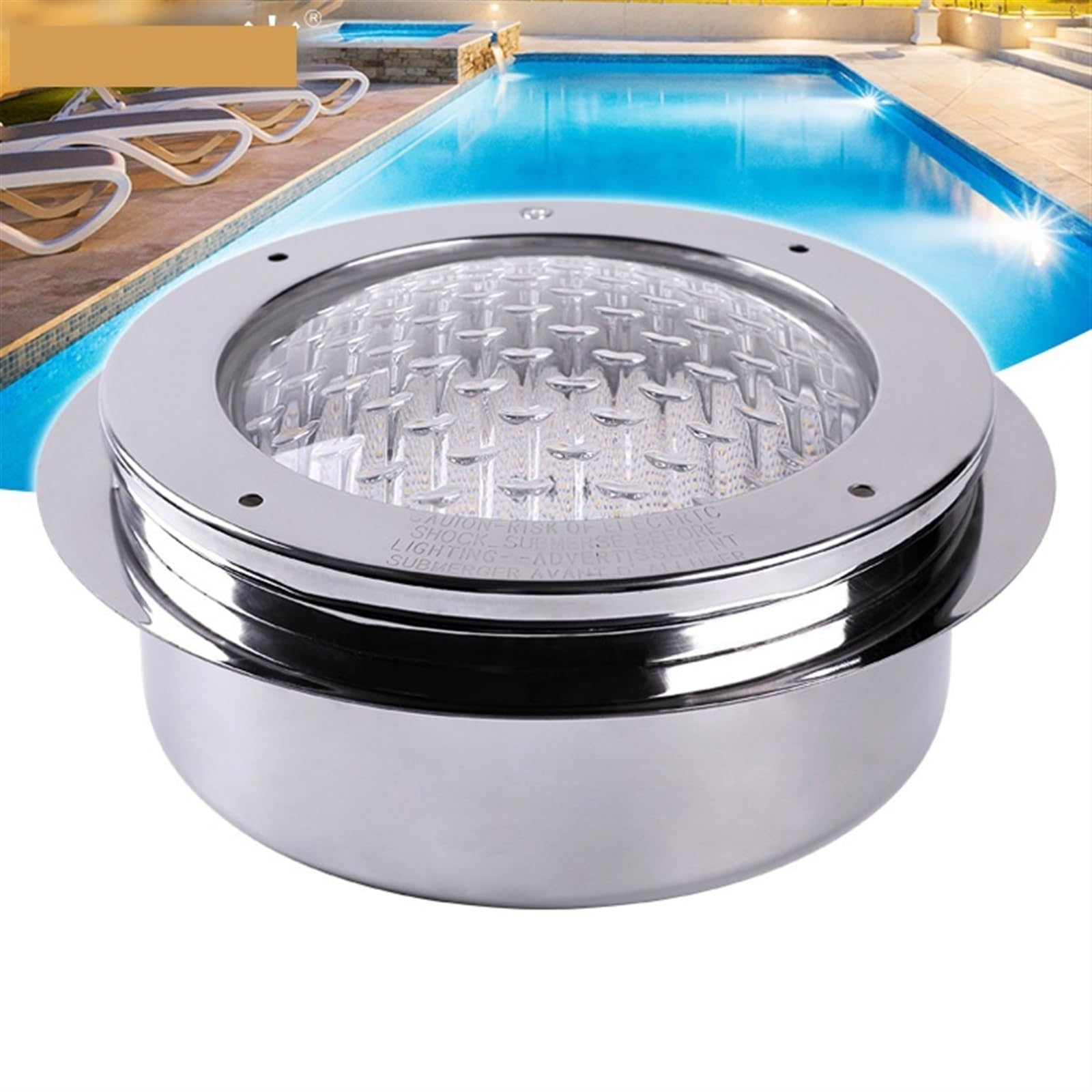 EDEDE Luci Piscina, Luci a LED for Piscine Luci subacquee quadrate for Piscina paesaggistica Luci for Spa da Bagno Luci subacquee in Acciaio Inossidabile(Warm White,25W)