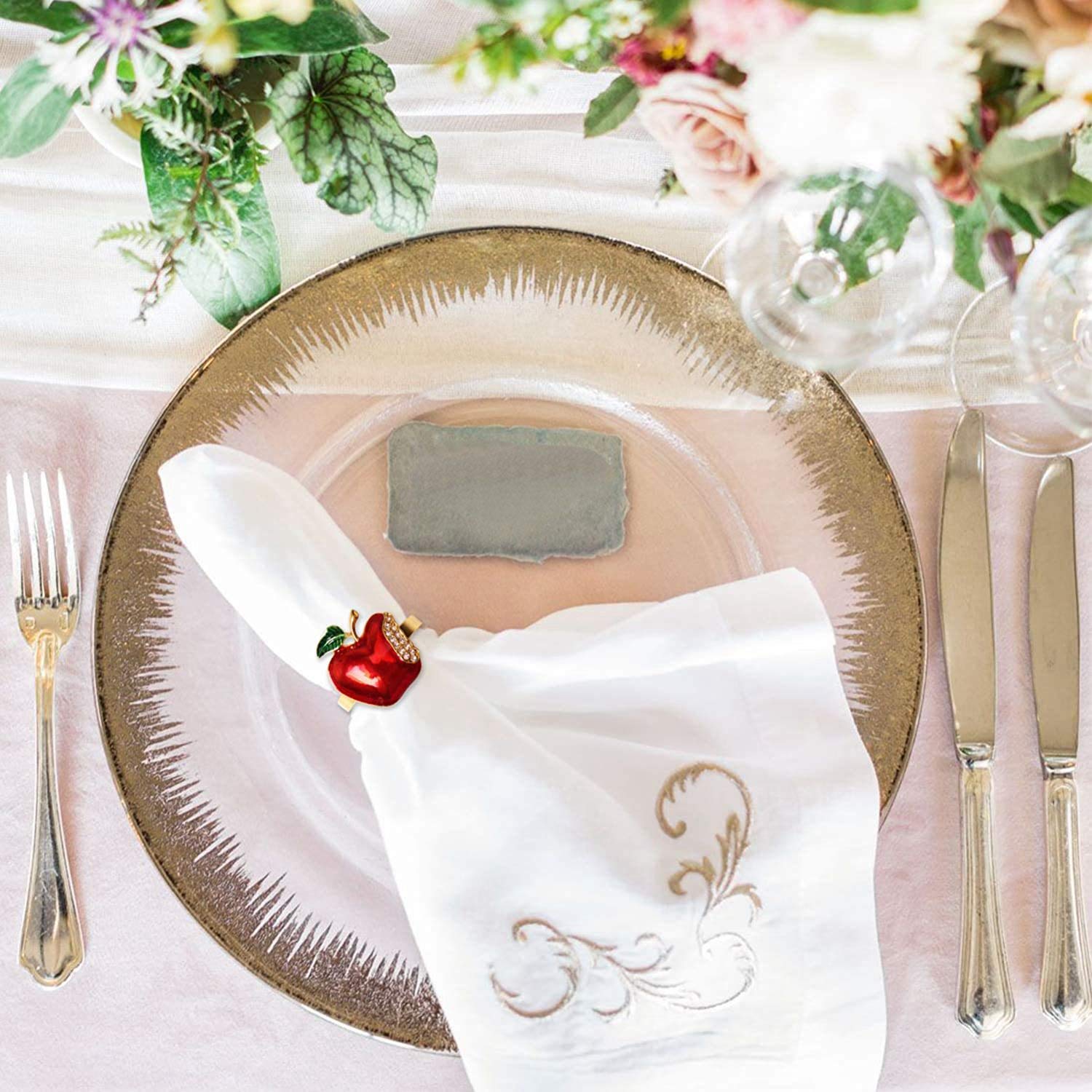 Set Di 24 Portatovaglioli Intrecciati In Filo Rosso - Eleganti E Fatti A Mano Per Decorazione Tavola, Matrimoni, Cene E Natale