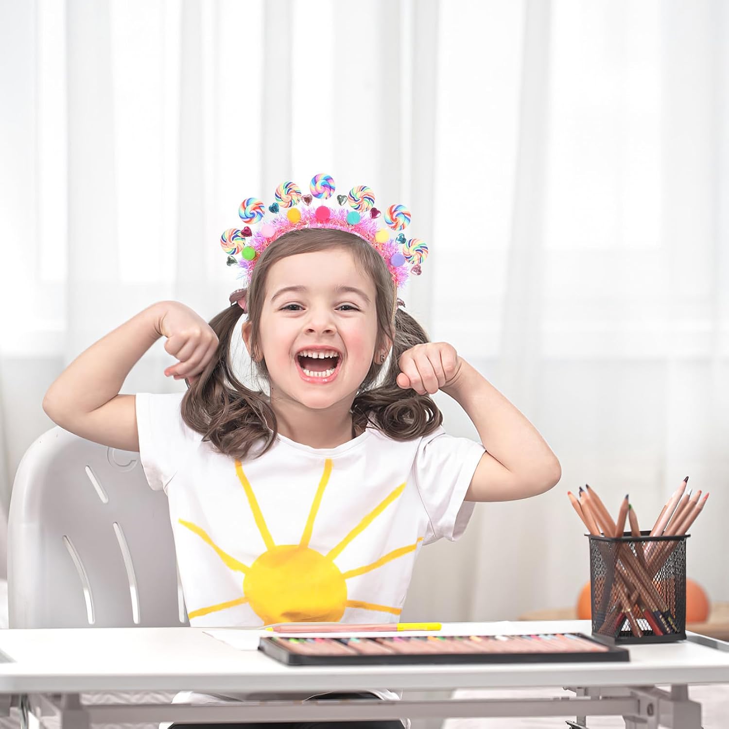 Garneck Cute Girl Headband Lollipop Cartoon Hairband Candy Hair Accessories Girls Birthday Headband Party Hairband for Holiday Costume And Prom