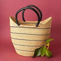 Vista 1 de Cesta de mercado de rayas azul marino