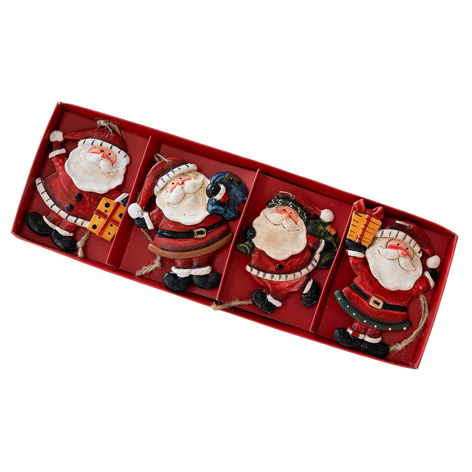 Jazuaiao 4PCS Festival Resin Santa/Snowman Miniatures Indoor Outdoor Holiday Decoration Waterproof Fade Resistant Design Miniature Resin Holiday Decorations