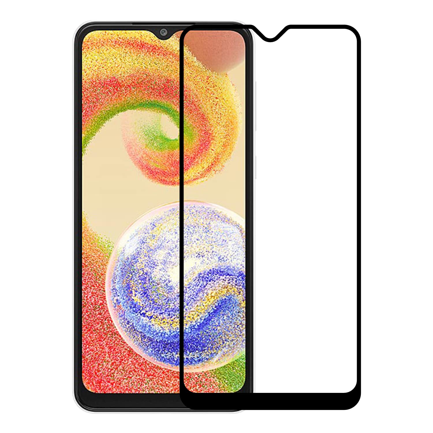 Screen Glass for Samsung Galaxy A04s / Samsung Galaxy A04 / A04e Tempered Glass Screen Protector 9H Hardness Anti Fingerprint Scratch Resistance for Samsung Galaxy A04s / A04 / A04e (5D)