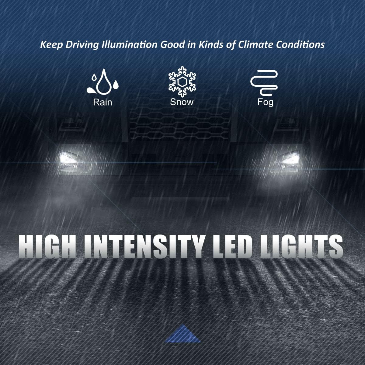 Auto Dynasty Full LED Fog lights Compatible with 2018-2024 Volvo VNL Big Rig Trucks, Front Bumper Driving Fog Light Lamps, Driver and Passenger Side, Chrome Housing