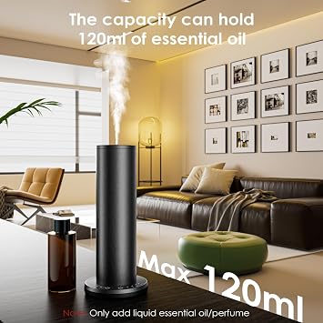 Waterless Essential Oil Diffuser,Aromatherapy Diffusers,Scent Diffusers for Home,Large Room, Hotel Scent Diffuser, 1000sq.ft, Aroma Diffusers (Black)