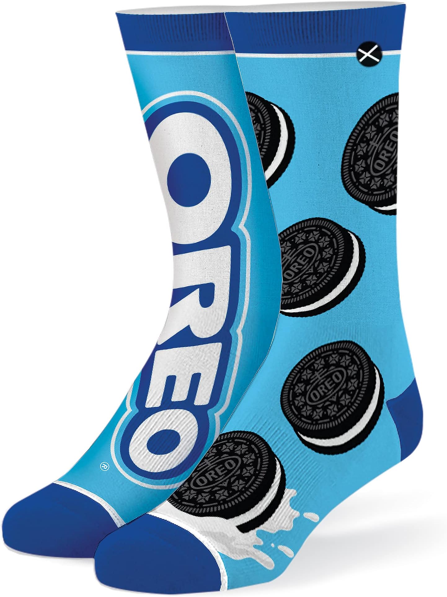 – Oreo Cookies Logo Crew Socks – Funny Food-Themed Novelty Socks – Size Large for Men & Women – Soft Cotton Blend – Fun Gift for Snack Lovers