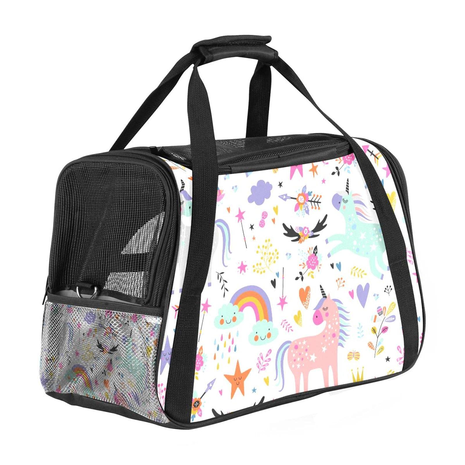 Sac de transport souple motif licorne avec double zip