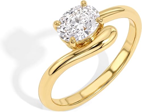 14K Gold-Plated Wedding Bands for Women Dainty Stackable Cubic Zirconia Promise & Engagement Rings Trendy Statement Jewelry for Her Sizes 5-11 Embrace Gold Ring, 7