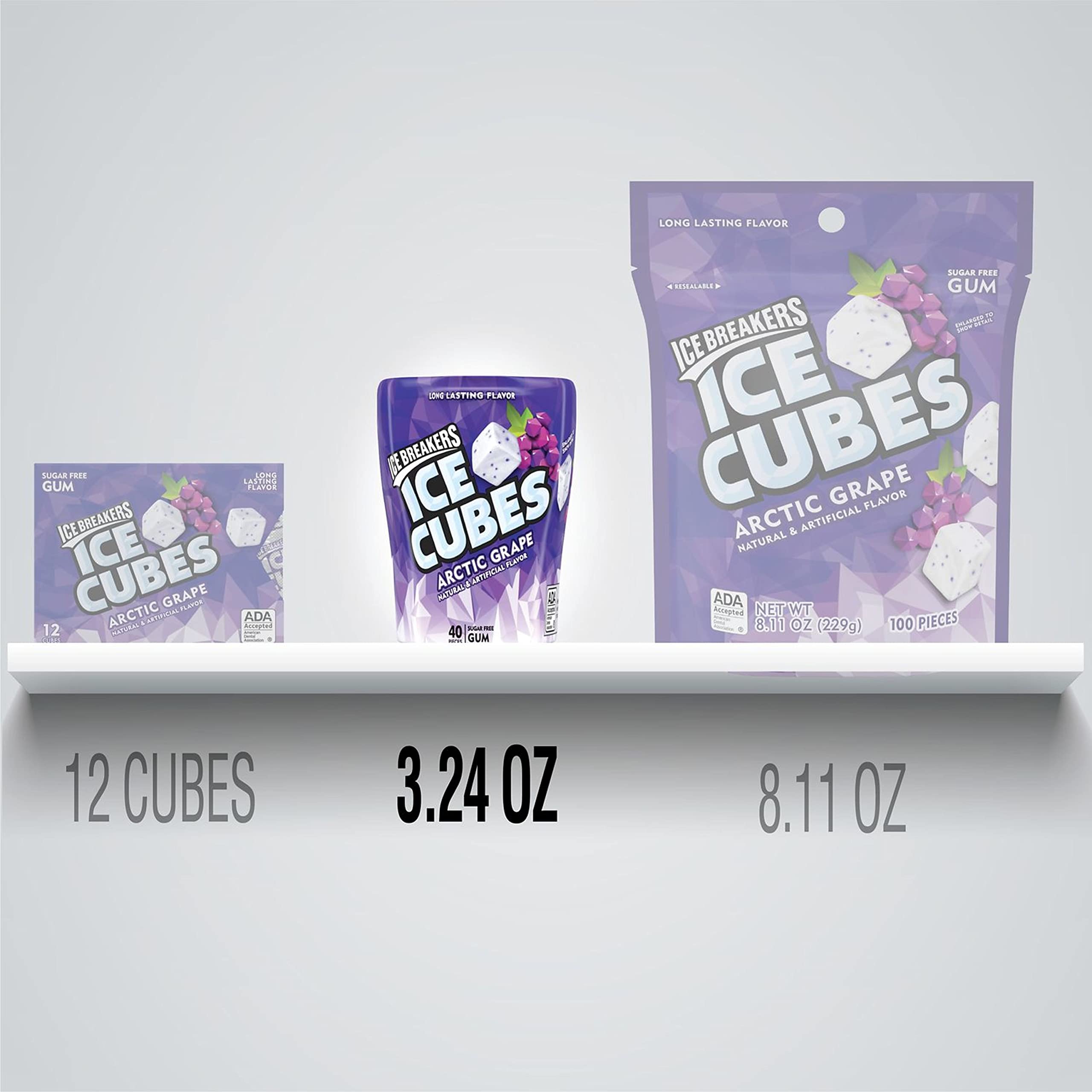 Buy ICE BREAKERS ICE CUBES Arctic Grape Flavored Sugar Free Chewing Gum