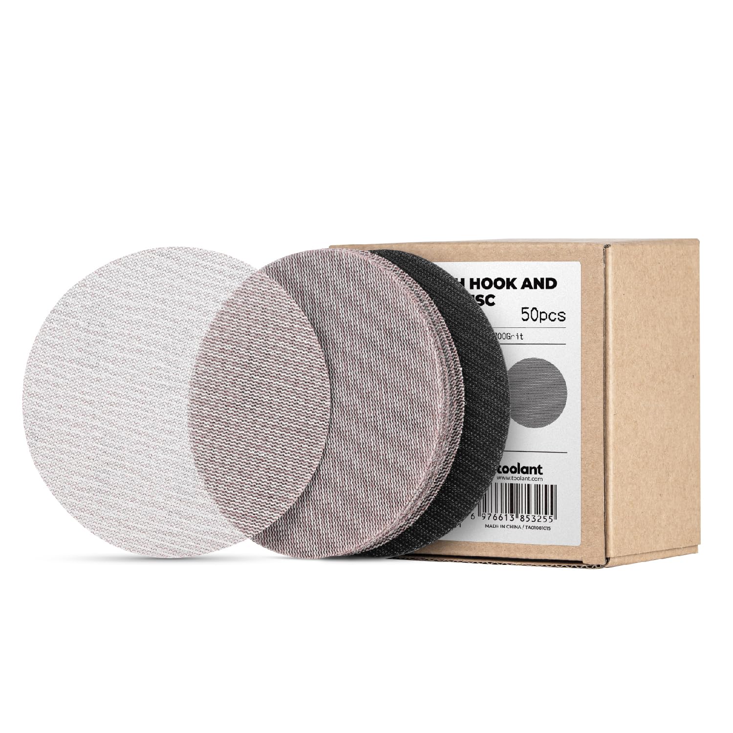 toolant Mesh Abrasive 6 inch Sanding Disc, Dust-Free 8 Hole Hook and Loop Sanding Discs for Random Disc Sanders & Orbital Sanders, Include Pad