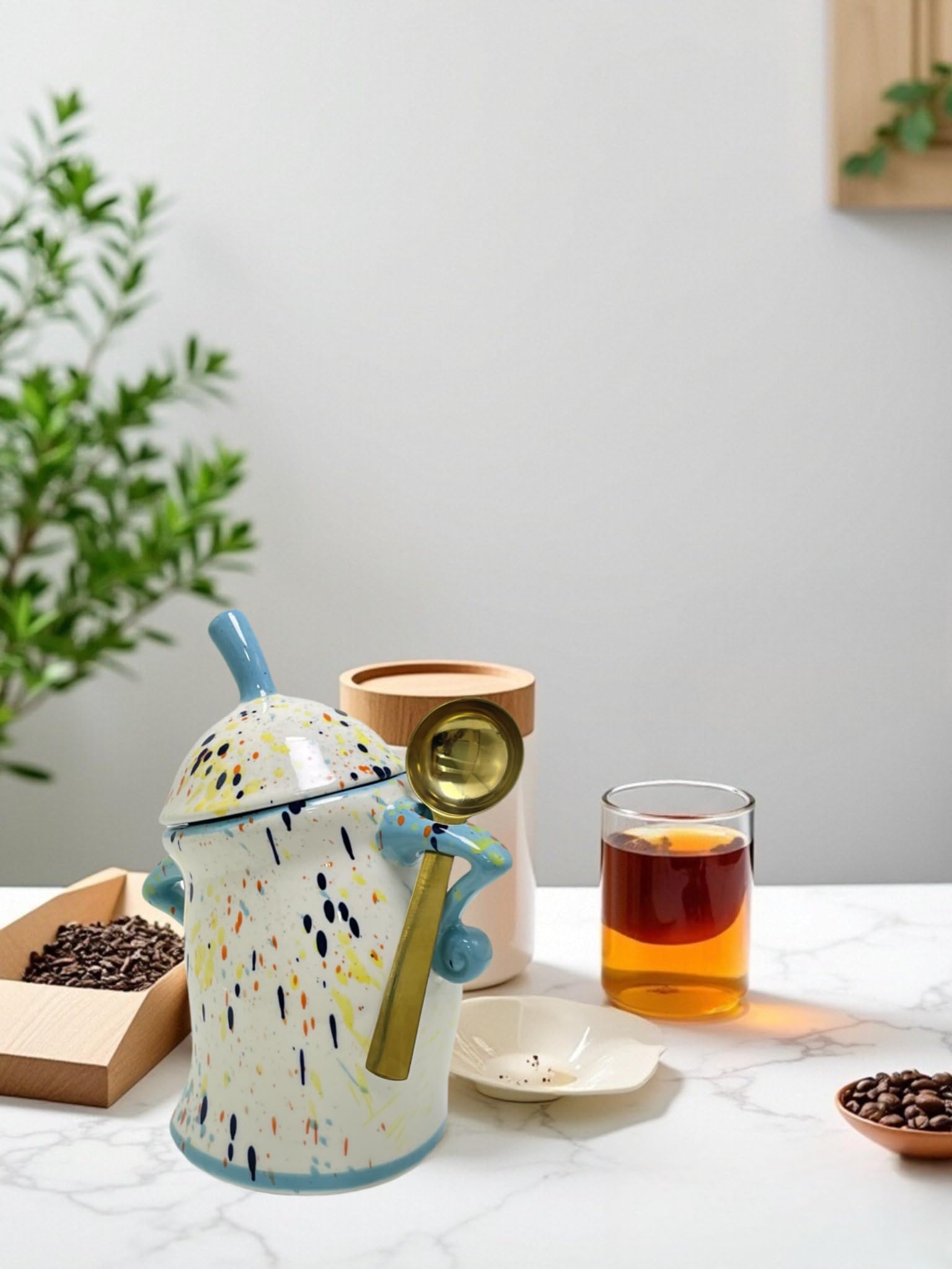 podafu Canister With Attitude,Large Capacity Cute Sassy Storage Canister Jar With Lid Sassy Fun storage jars Seals well and comes with a nice spoon Perfect for Coffee Tea sugar and spice storage jars