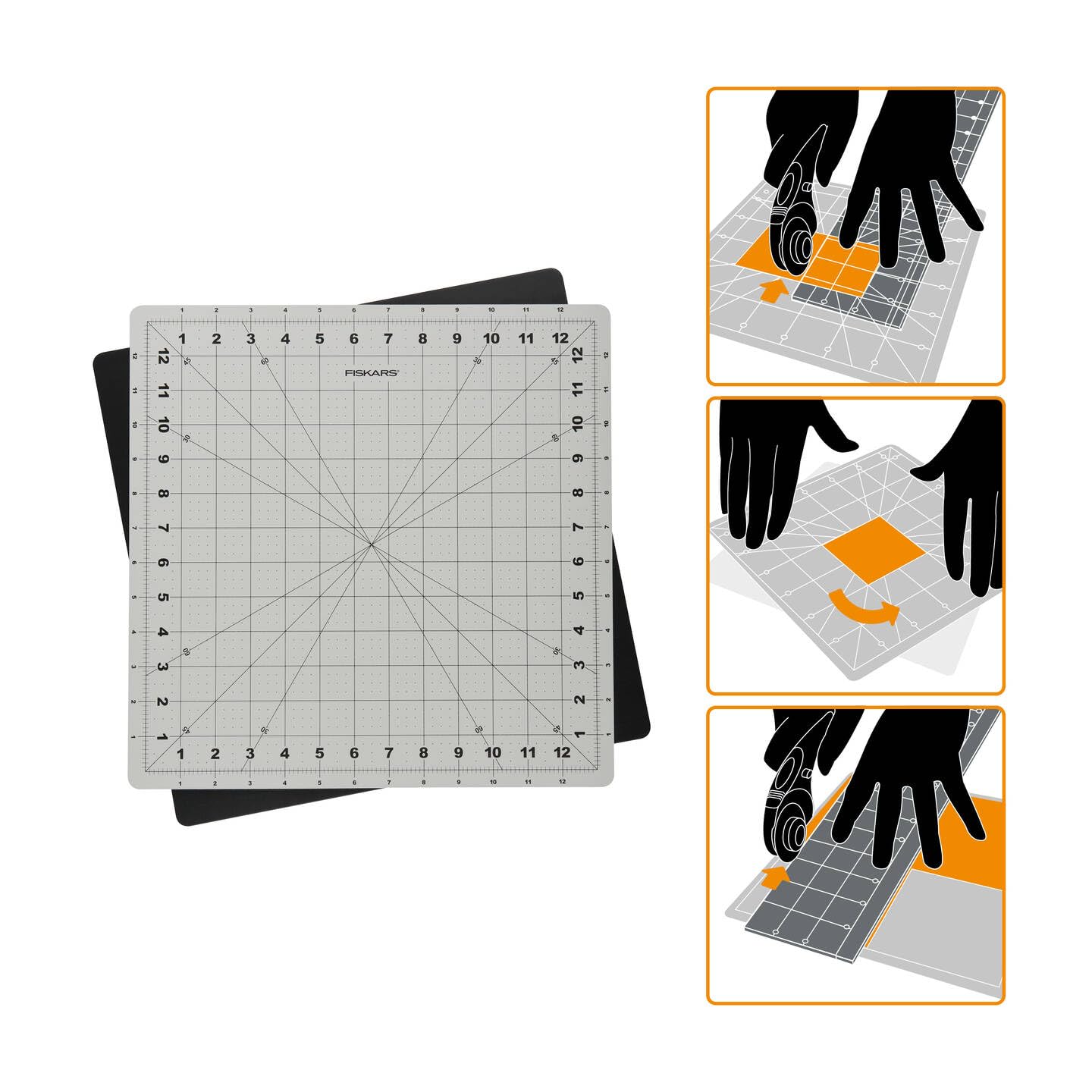 Vaessen Creative Zelfherstellende Hobby Snijmat ⌀27,3 cm – Roterend Snijplatform met Antislip en Dubbelzijdige Maatverdeling – Voor Quilten, Stof, Papier en Taartdecoratie