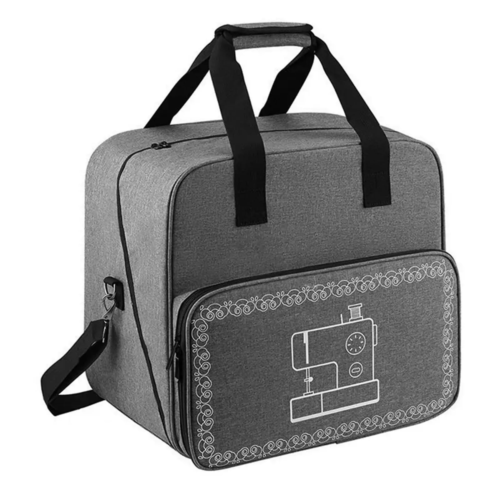 Bolsa para Máquina De Coser Bolsa de Almacenamiento Viaje Universal for el hogar, Bolsa Mano for máquina Coser portátil Gran Capacidad, Funda Transporte con Asas y Cremallera(Gray)