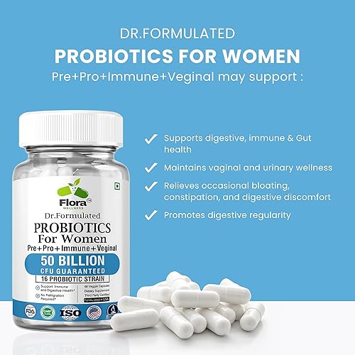 Miniatura 2 de Probióticos formulados por el Dr. para mujeres, prebióticos orgánicos, prebióticos + suplemento probiótico para apoyar la salud vaginal, el sistema