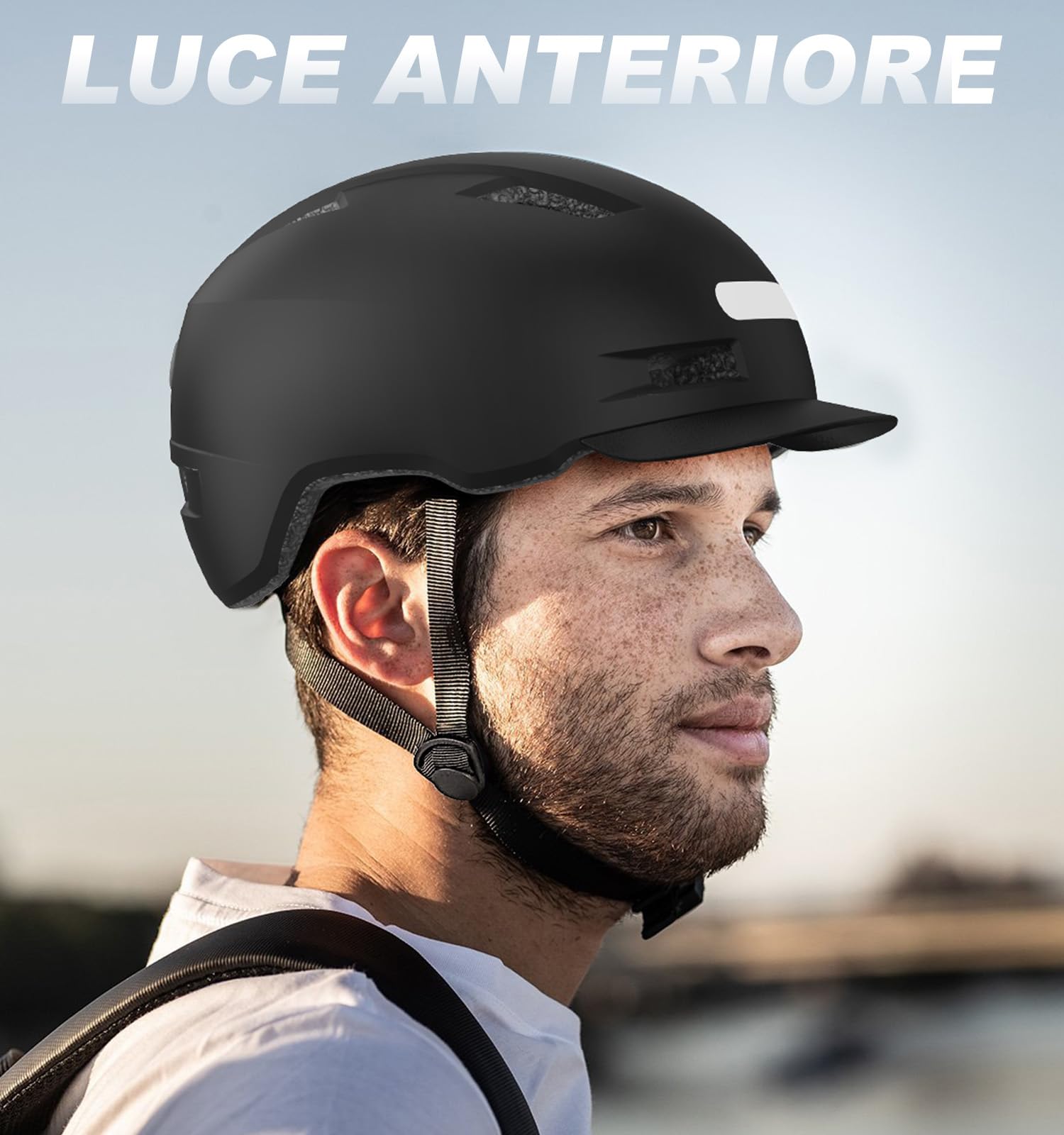 KINGLEAD casco da bicicletta, luce anteriore e posteriore (LED) 5 modalità di luce per uomini e donne Casco da bicicletta leggero per ciclismo trekking