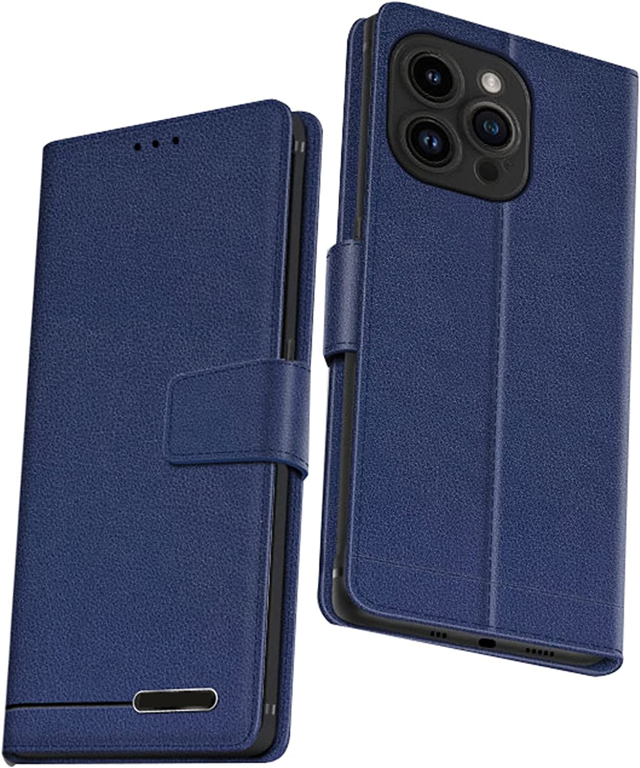 Étui en cuir véritable iPhone 14 Pro de qualité supérieure bleu - 8