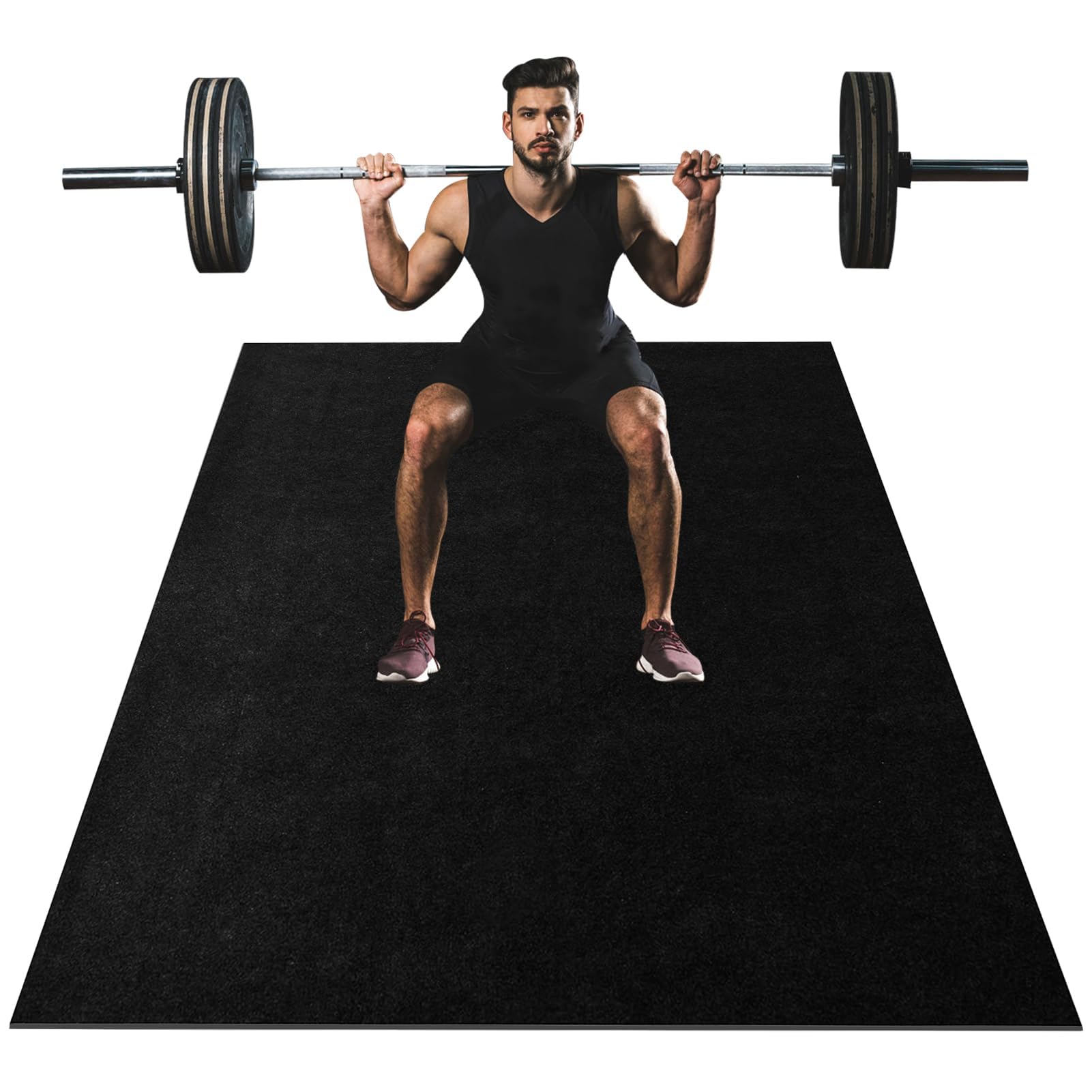 BesWin Tappetino Fitness Grande 244x122 Cm, Spesso 6 Mm, Antiscivolo, PVC Ad Alta Densità, Per Yoga E Palestra - 3