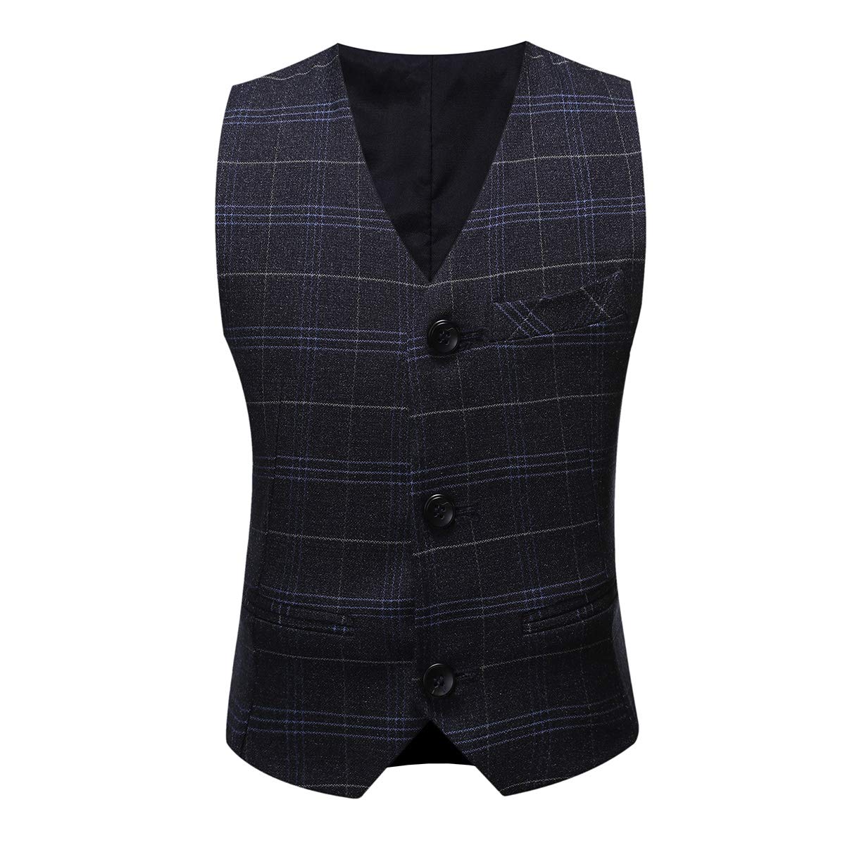 Sliktaa Traje de boda de 3 piezas para niños, traje de boda de corte ajustado, para fiesta, graduación, cumpleaños, traje único chaleco y traje de pantalón