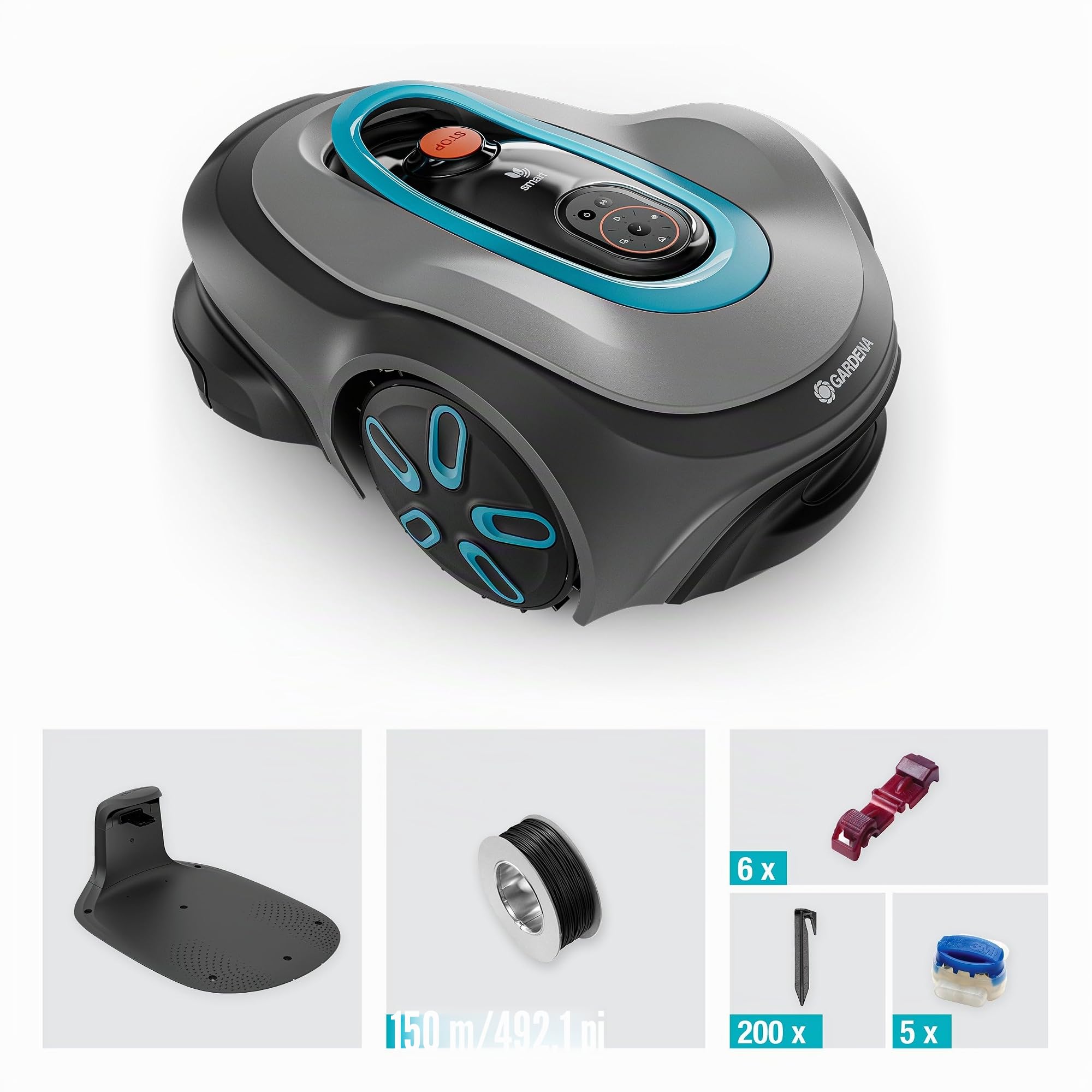 Gardena smart SILENO max 800 m² Tondeuse robot: pour pelouses jusqu'à 800 m², LONA Intelligence, Trim-to-Edge, DuoConnect, fonctionnement silencieux (19901-26)
