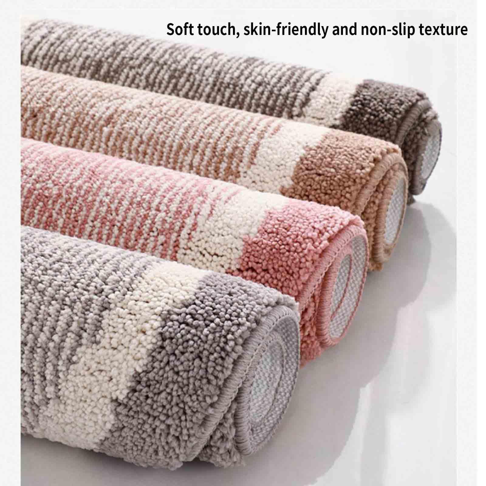 Badezimmerteppich Badematte rutschfest Badvorleger Badteppich Badematten Badteppiche Bath Mat Badezimmermatte Grau Dicke Fußmatte Oval Waschbar (Grey,60x90cm)