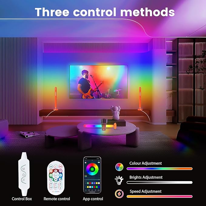 Tira LED TV con Control por App, Sincronización Musical y 47 miniatura 2