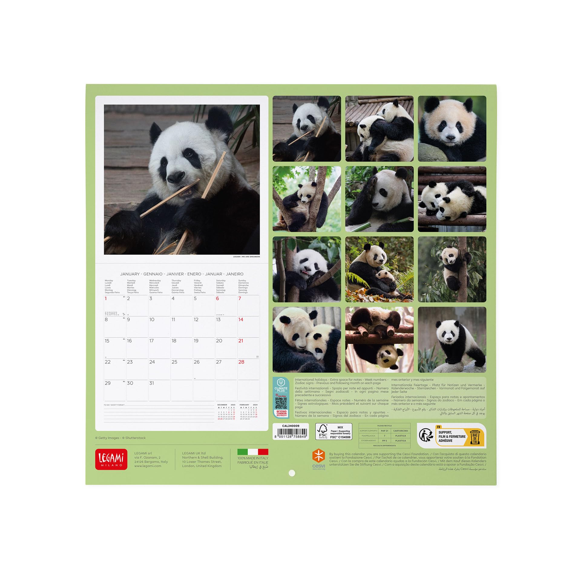Legami, Wall Calendar 2024, 12 Months and Annual Planner, Space for Notes and Notes Number of the Week, 6 Languages - Image 3