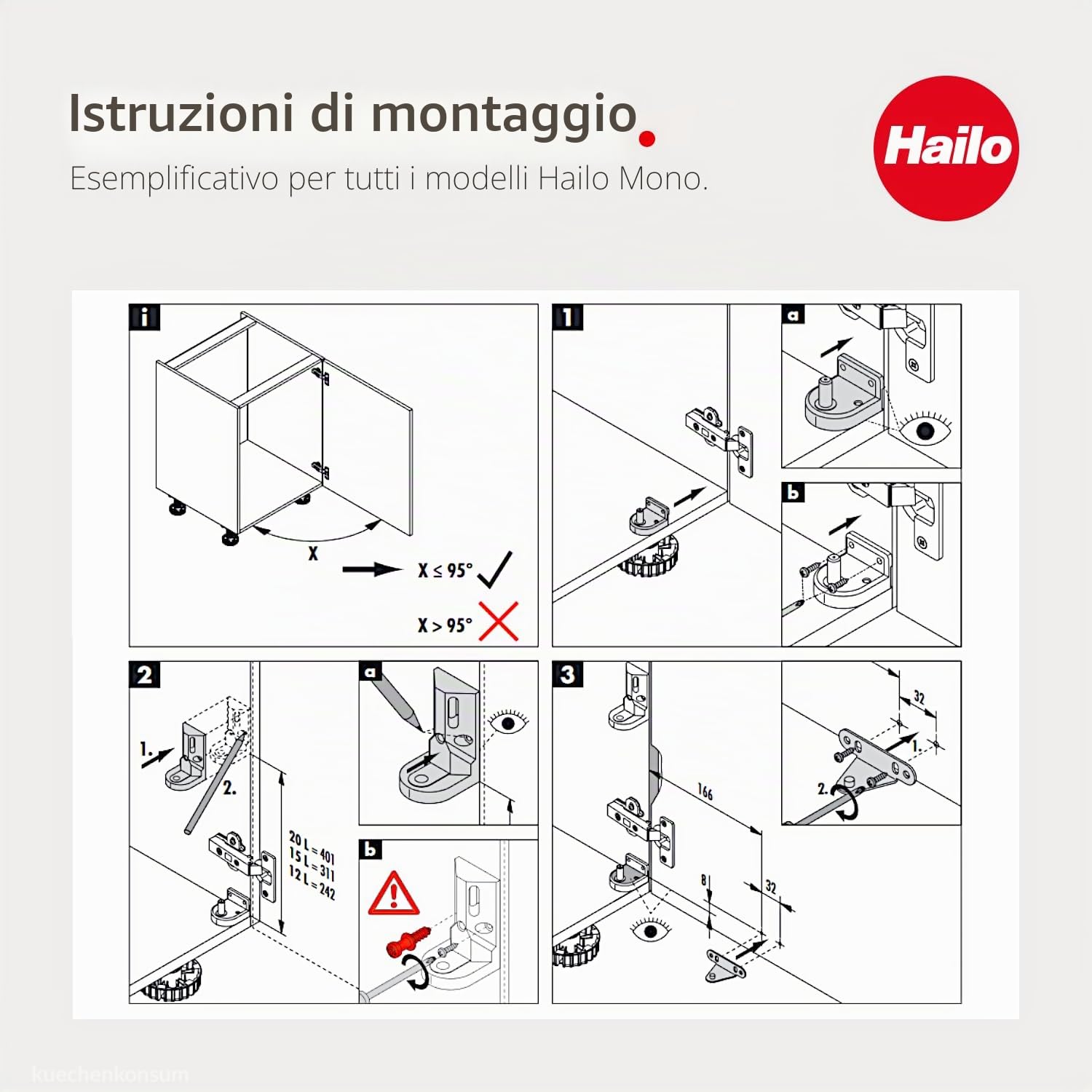 Hailo Pattumiera da incasso girevole Mono 3520071, 20 litri, utilizzabile a partire da 40 cm, colore: grigio scuro e nero | con funzione girevole | Grigio scuro-nero | Per mobili da cucina a partire da | Soluzione salvaspazio e igienica