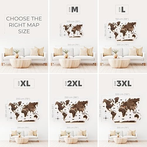 Miniatura 3 de Enjoy The Wood Mapa del mundo de madera LED 3D 3.0  Arte de pared moderno para decoración del hogar  Iluminación LED Decoración de pared Idea de