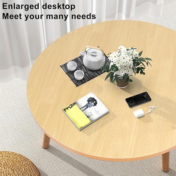 Study Desk, Computer Table, Work Desk for Home Office, Coffee Table, Nordic Style Writing Table with Ergonomic Edge, Spacious Desktop for Student Home Office Use (Wooden)